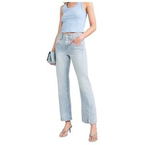 RE/DONE Mid Rise Kick Flare Jeans in Marea Light Wash Denim Size 28